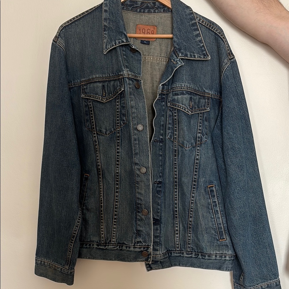 GAP Unisex Relaxed Fit Blue Denim Button-Up Jacket Vintage 2002